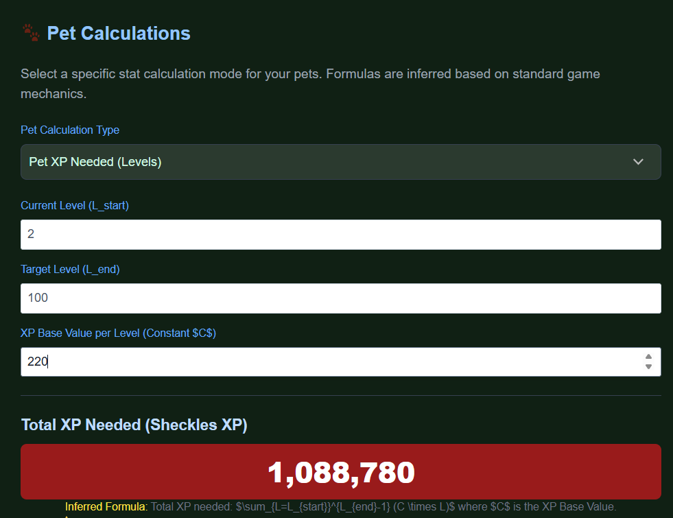 Grow a Garden (GAG) Calculator | Pet Weight and Crop Tool 4 Grow a garden GAG pet calculation
