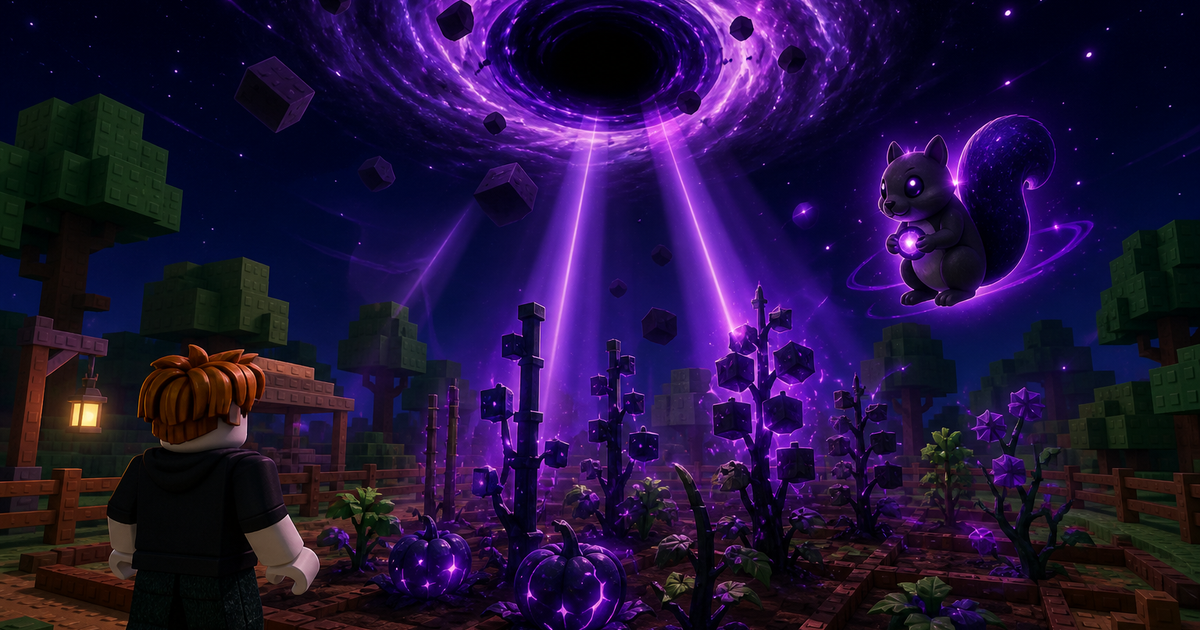 Grow a Garden Black Hole Event Guide 2 grow a garden black hole event - voidtouched mutation illustration