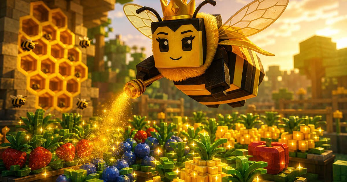 Queen Bee in Grow a Garden: Pollinated Farming Made Easy 2 queen bee grow a garden - golden pollination illustration