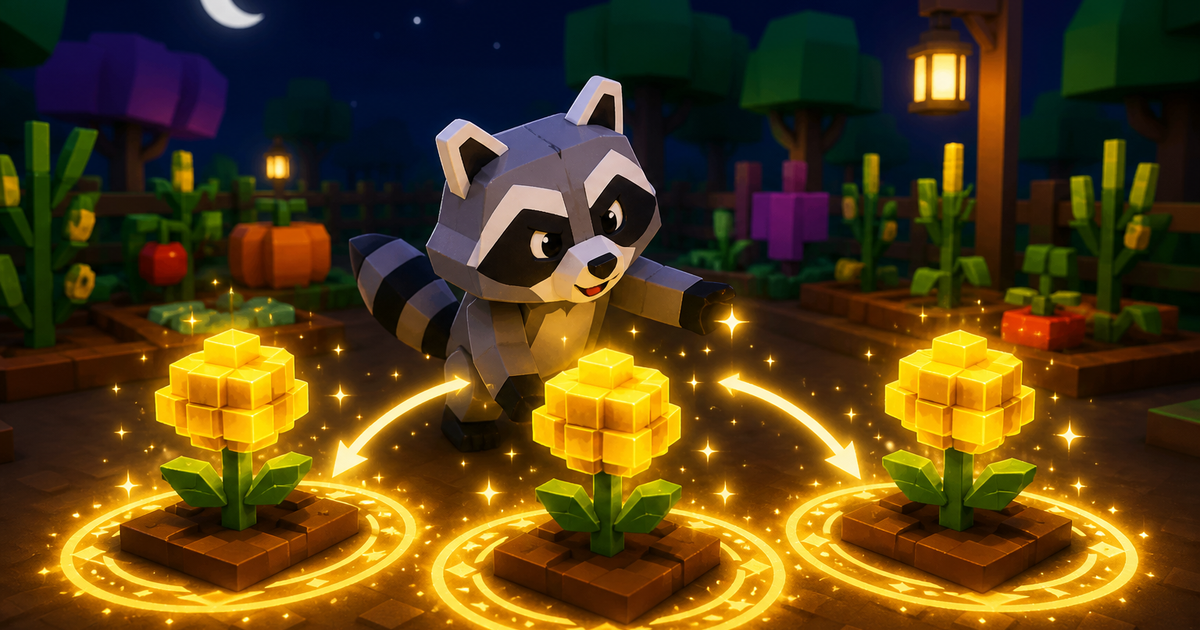 Grow a Garden Raccoon Pet Guide 2 raccoon pet grow a garden - rascal crop duplicate method illustration